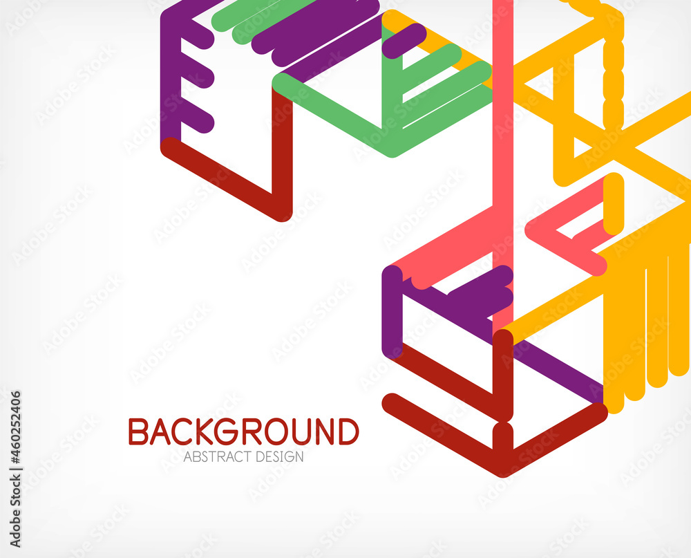 Abstract background. Color lines on white background. Linear abstract composition. Techno or business concept for wallpaper, banner, background, landing page Abstract background. Color lines on white background. Linear abstract composition. Techno or business concept for wallpaper, banner, background, landing page