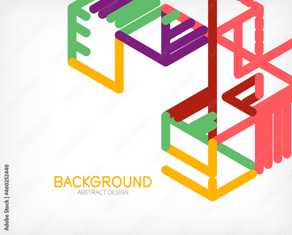 Abstract background. Color lines on white background. Linear abstract composition. Techno or business concept for wallpaper, banner, background, landing page Abstract background. Color lines on white background. Linear abstract composition. Techno or business concept for wallpaper, banner, background, landing page