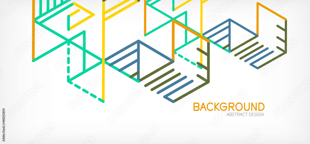 Abstract background. Color lines on white background. Linear abstract composition. Techno or business concept for wallpaper, banner, background, landing page Abstract background. Color lines on white background. Linear abstract composition. Techno or business concept for wallpaper, banner, background, landing page