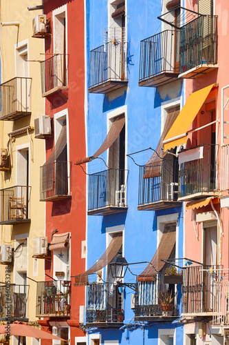 Traditional mediterranean village of Villajoyosa. Colorful facades. Alicante, Valencia