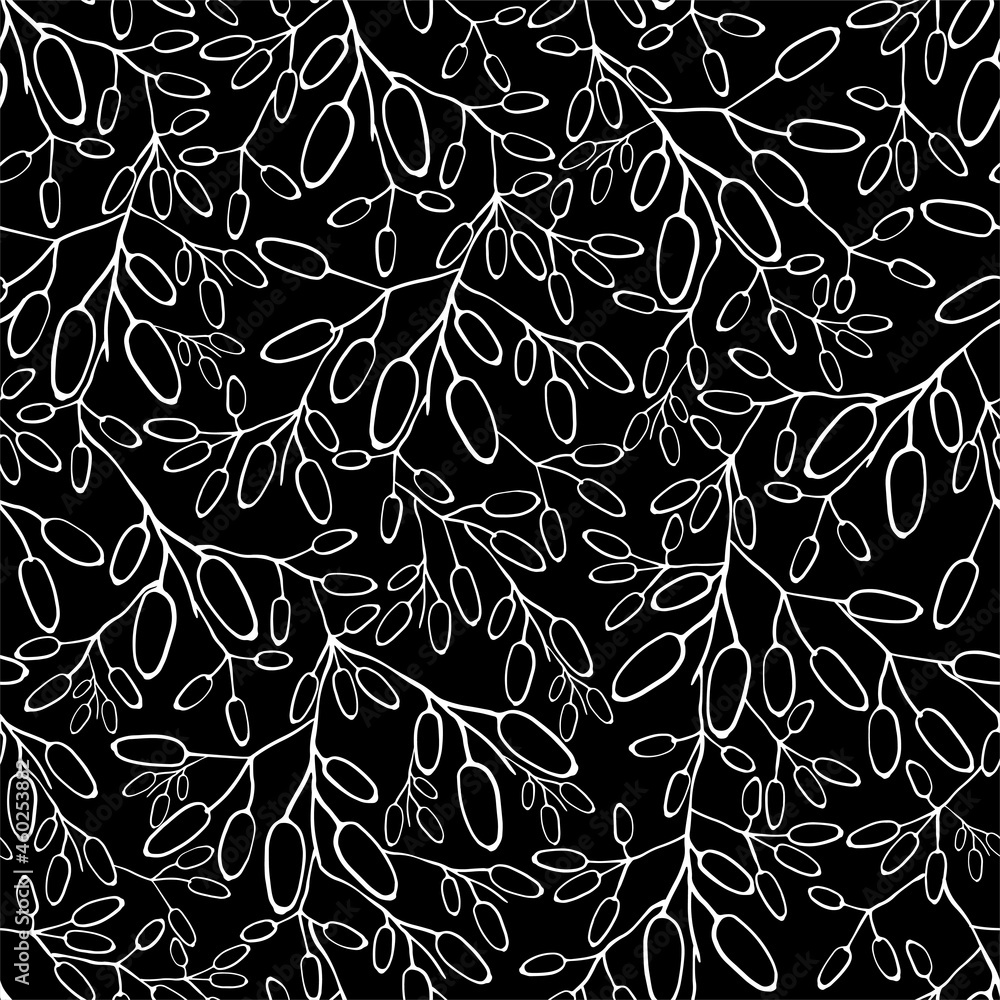Barberry seamless pattern. Hand drawn berry background. Barberry seamless pattern. Hand drawn berry background.