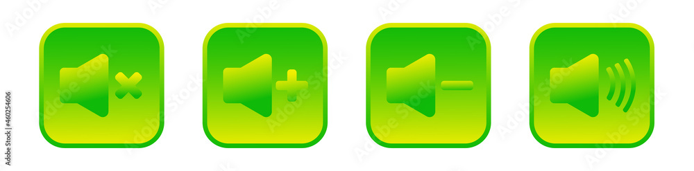 Obraz premium Speaker buttons set. Isolated web icons.
