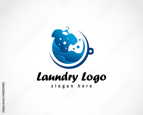 laundry logo creative clothes clean wash illustration vector business