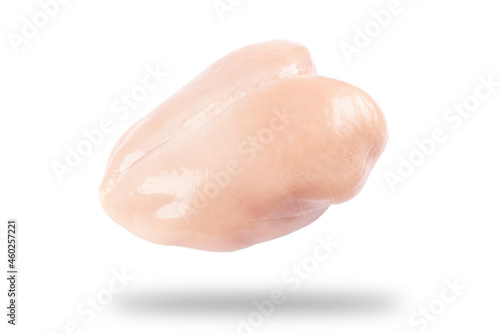 Raw chicken breast fillet isolated on white background. Fresh uncooked chicken breast isolated.