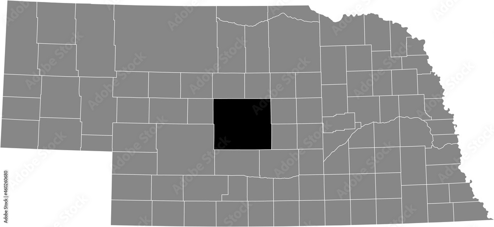 Vetor de Black highlighted location map of the Custer County inside ...