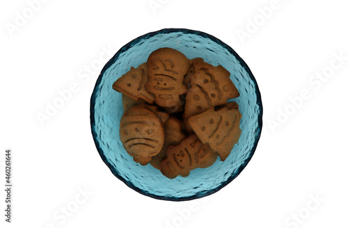 christmas gingerbread cookies in a bowl