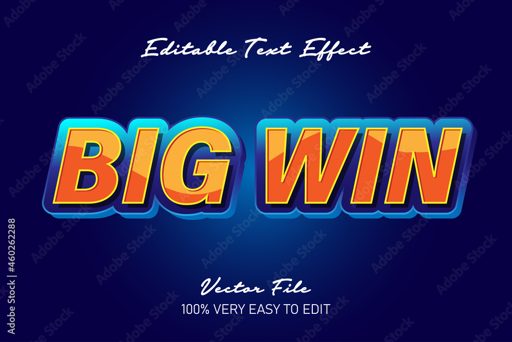 big win modern style text effect