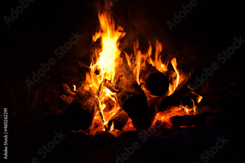 Bonfire on the midsummer solstice night
