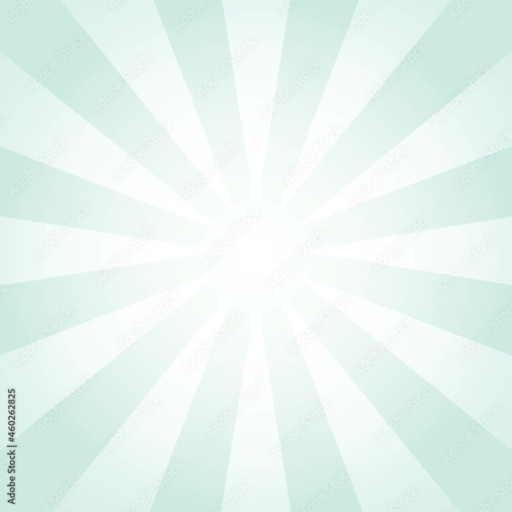 White and green Sunburst Pattern Background. Sunburst with rays background. Vector illustration. White and green radial background.