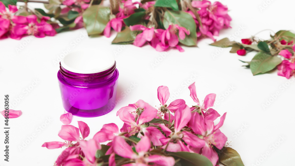 Face care moisturizer on white background, advertisement of cosmetology treatment for healthy skin. Face care moisturizer on white background, advertisement of cosmetology treatment for healthy skin.