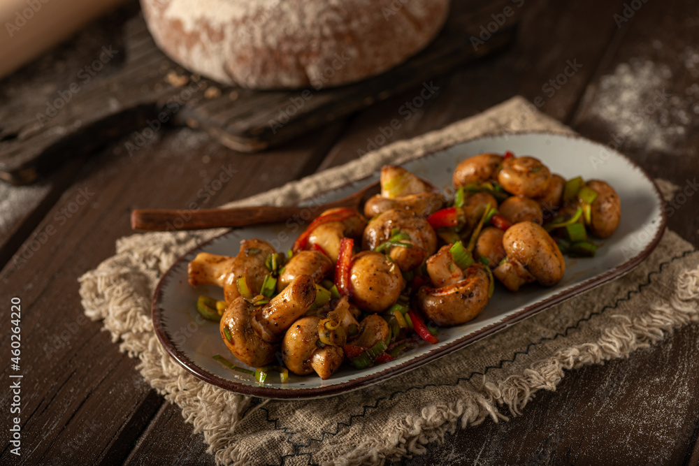 Fototapeta premium Fresh mushroom salad