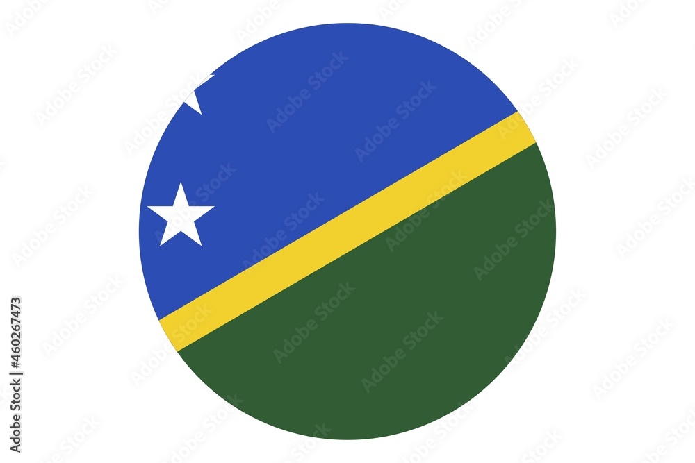 Fototapeta premium Circle flag vector of Solomon Islands on white background.