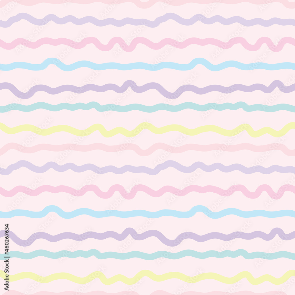 Abstract pastel repeat pattern, wavy stripe pattern