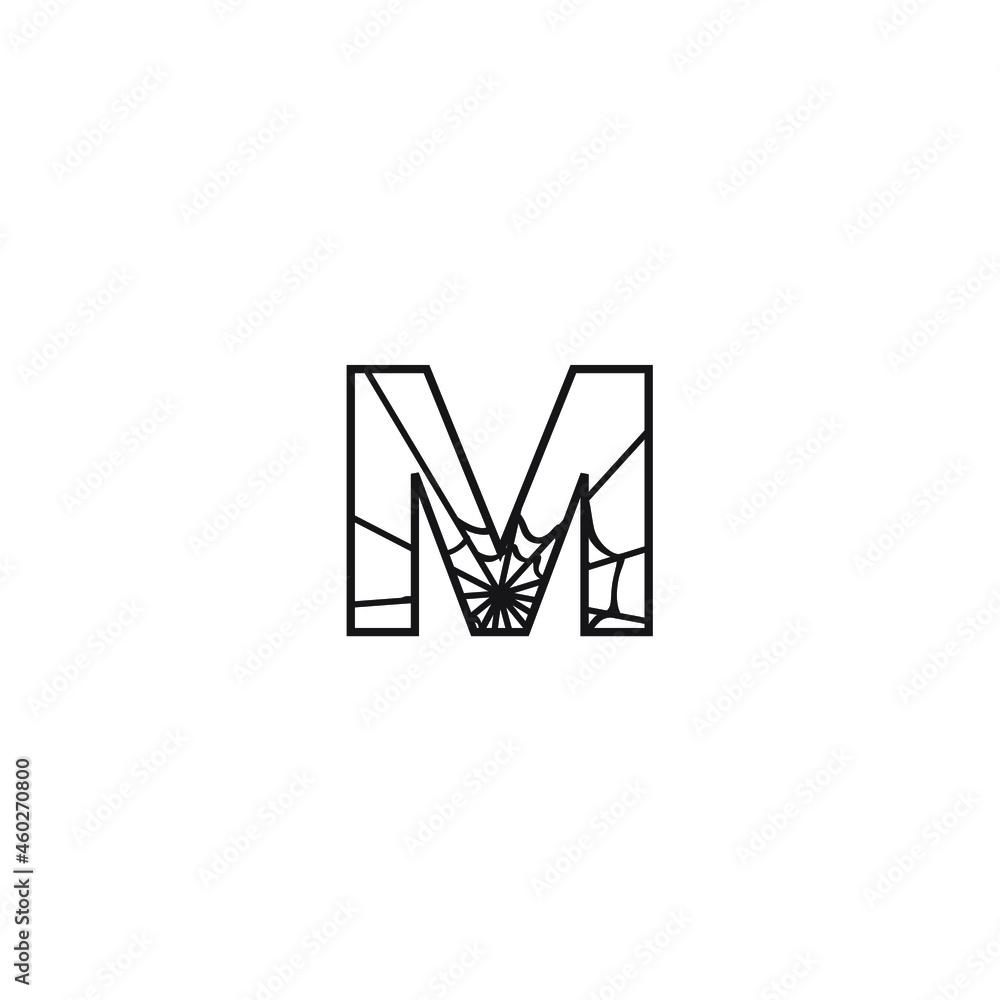letter M with spider web letter M with spider web