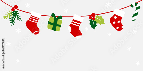 Christmas stockings bunting - colorful photo