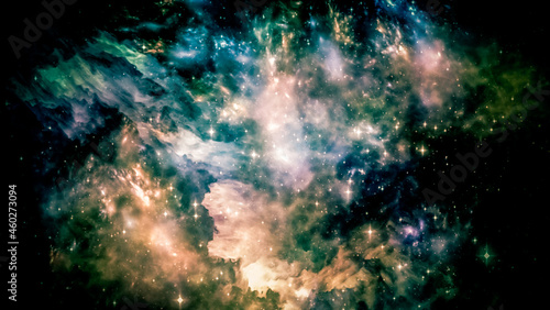 Colourful Deep Space Nebular Stary Galaxy Background