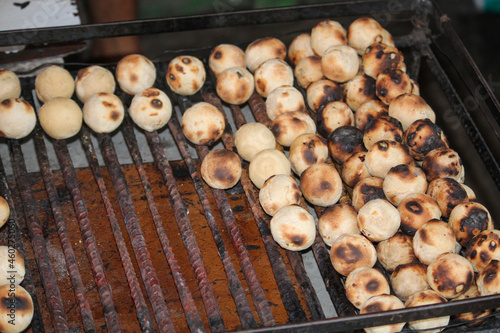 grilled litti on the grill,indian food 