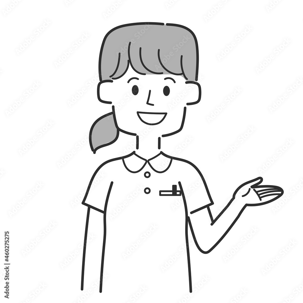 手で誘導する看護師 手で誘導する看護師