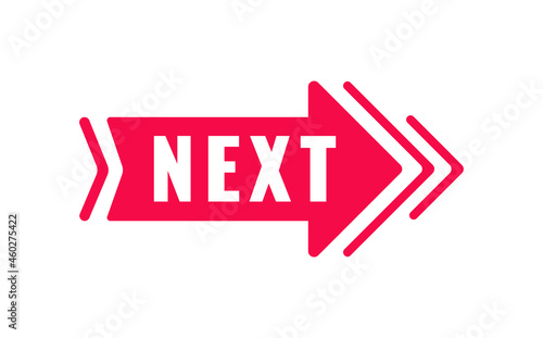 Red Arrow with world Next. Modern Red arrow right.