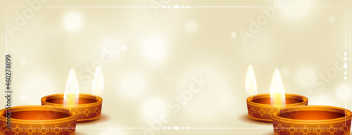 happy diwali hindu festival realistic banner design