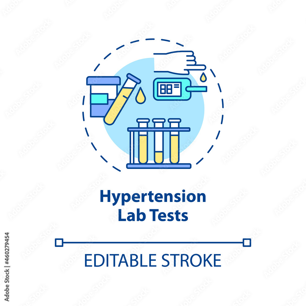 Hypertension lab tests concept icon. High blood pressure diagnosis