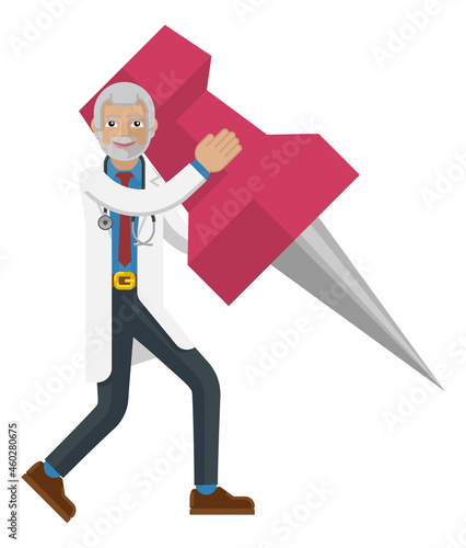 Mature Doctor Man Holding T...