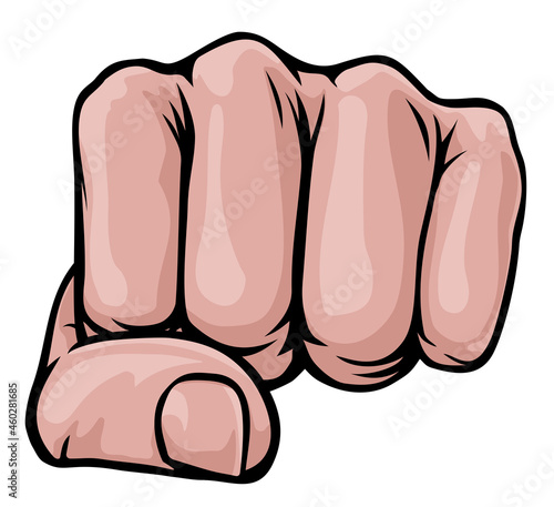 Fist Punch Hand Comic Book Pop Art Cartoon