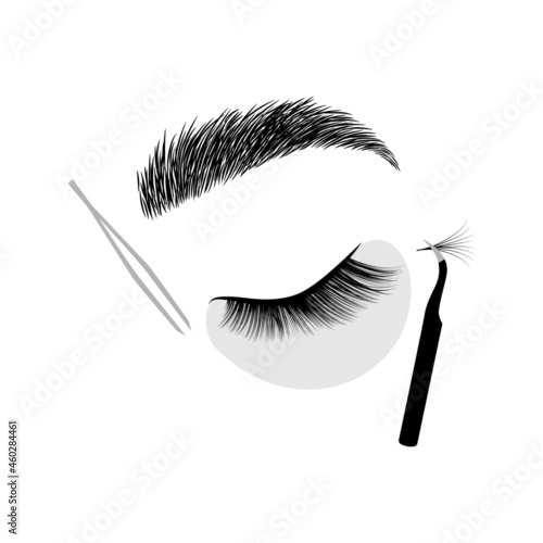 Women's eyelash extension process icon