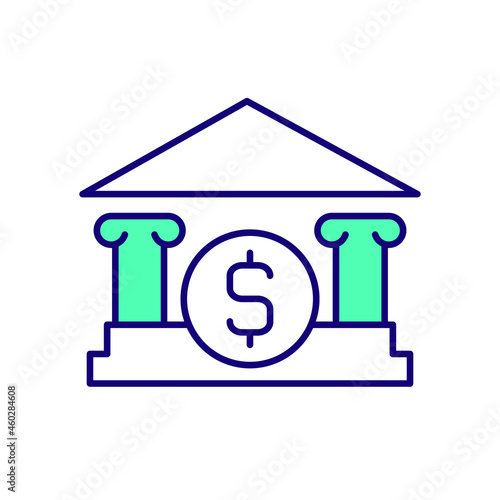 Banking services RGB color icon. Opening deposit. Financial support. National or regional economy regulation. Banking services. Isolated vector illustration. Simple filled line drawing