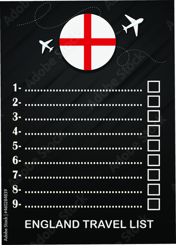 England travel list brochure 