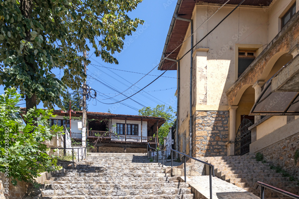 Street and building in town of Teteven, Bulgaria