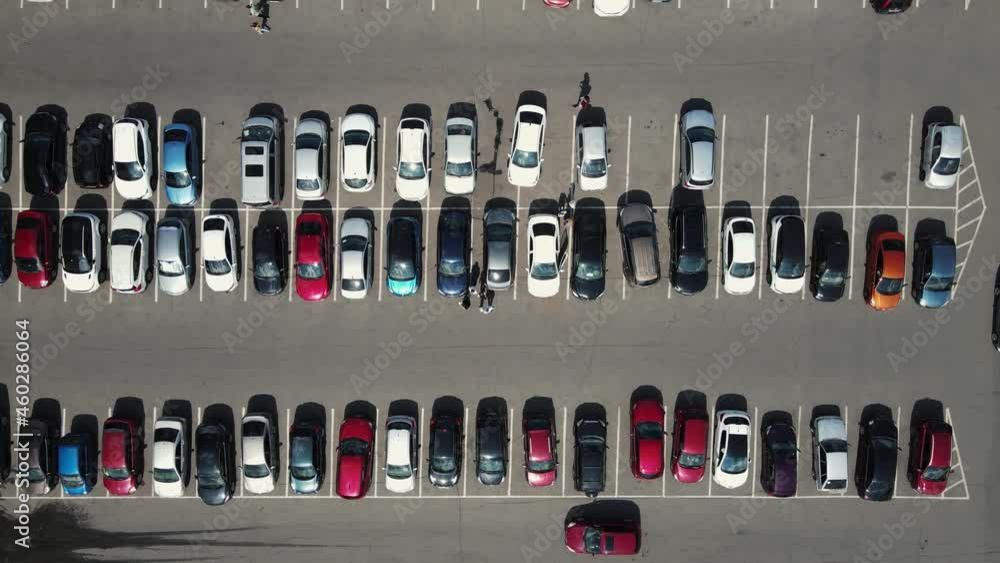 drone moves along the parking lot drone moves along the parking lot