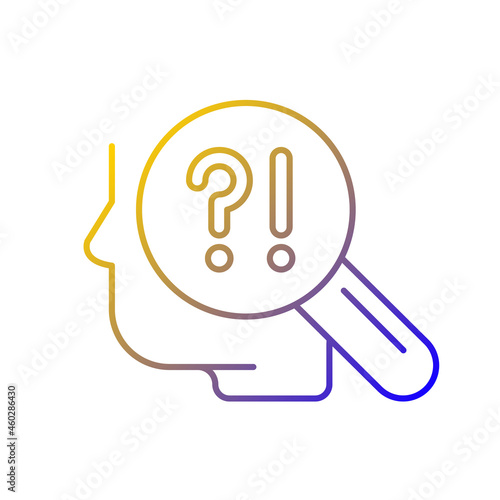 Self monitoring gradient linear vector icon. Gather attention and approval. Adapt in any situation. Self presentation. Thin line color symbol. Modern style pictogram. Vector isolated outline drawing