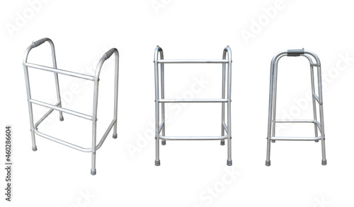 Photography Metal walker isolated three styles on white background