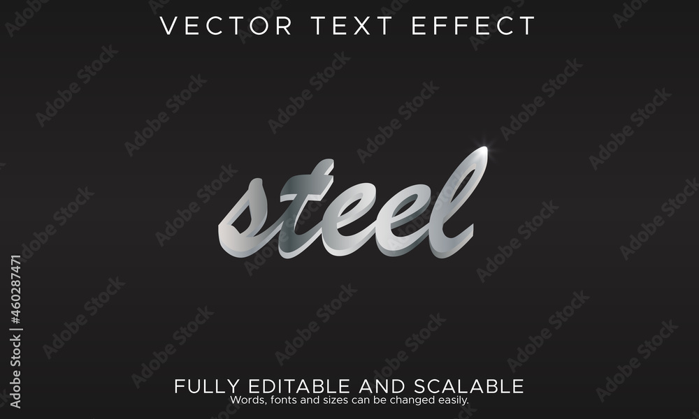 modern editable shiny steel text effect, vector illustration modern editable shiny steel text effect, vector illustration