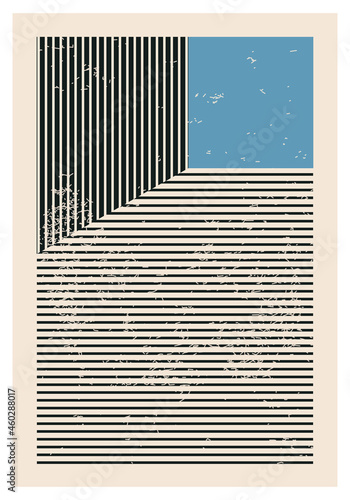 Minimal 20s geometric design posters, vector template