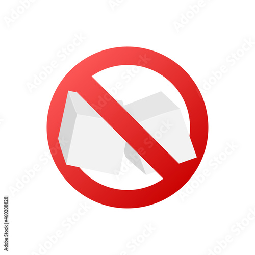 No Sugar free vector icon. Vector illustration.