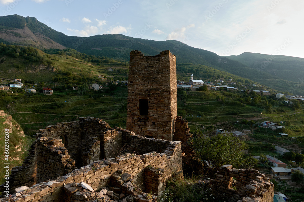Old Kakhib village ruins in Dagestan, Russia