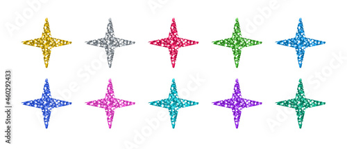 Glitter Star Set In Differently Colors