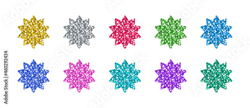 Glitter Star Set In Differently Colors