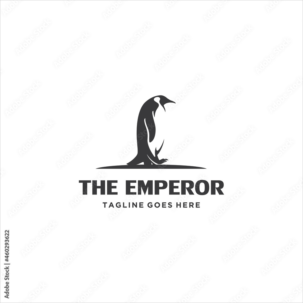 Obraz premium Penguin Emperor Bird Logo Design Vector Image