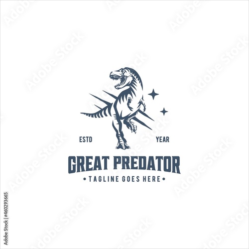 Dinosaur Predator Raptor Logo Design Vector Image