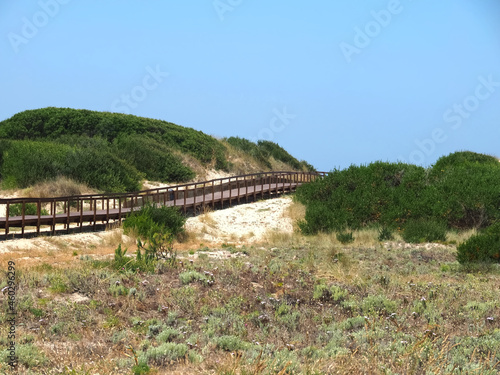 Beautiful island with wild dunes Sao Jacinto or San Antonio in Portugal