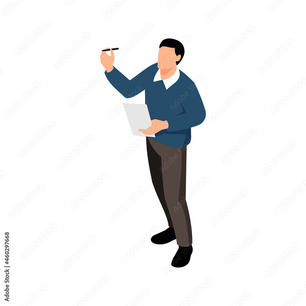 Teacher Isometric Icon Teacher Isometric Icon