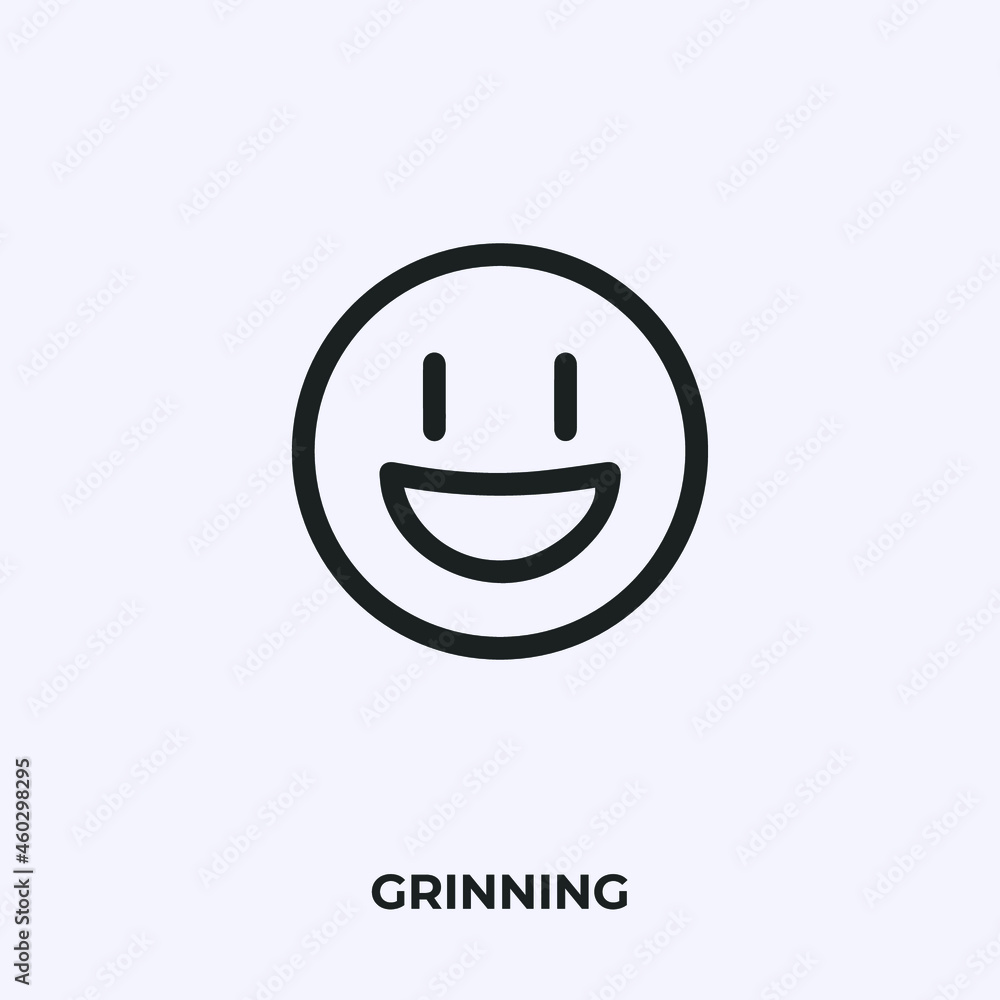 grinning emoji icon vector. Linear style sign for mobile concept and web design. grinning emoticon symbol illustration. Pixel vector graphics - Vector. grinning emoji icon vector. Linear style sign for mobile concept and web design. grinning emoticon symbol illustration. Pixel vector graphics - Vector.