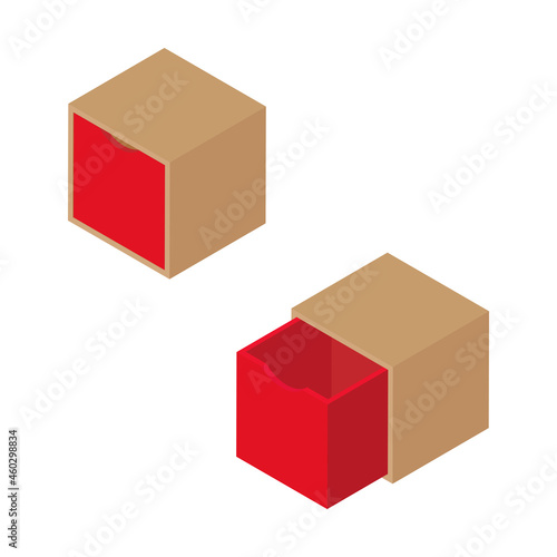 Stackable storage cube toy organizer isolated on white background isometric view.
