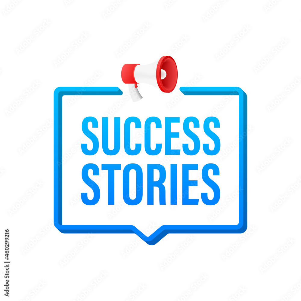 Megaphone with Success stories. Megaphone banner. Vector illustration. Megaphone with Success stories. Megaphone banner. Vector illustration.