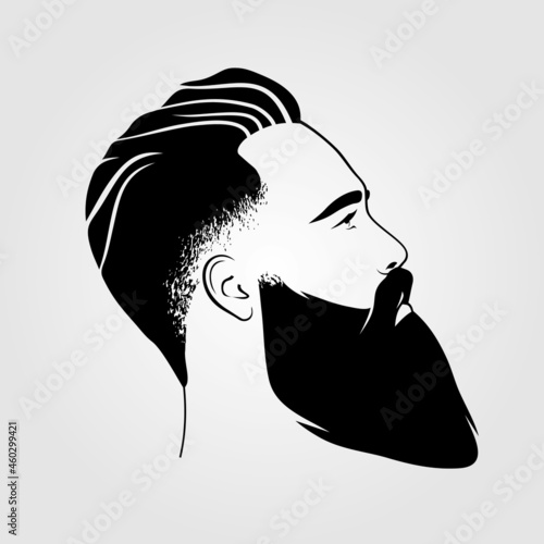 Bearded men, hipster face icon isolated. Vector illustration