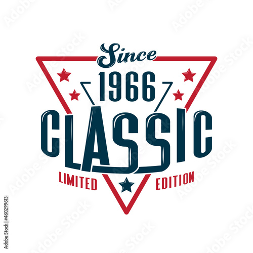 Since, 1966 Classic, Limited Edition, Happy Birthday vintage Label Retro design