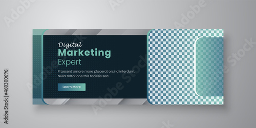 Corporate and digital business marketing promotion social media cover template Premium Vector